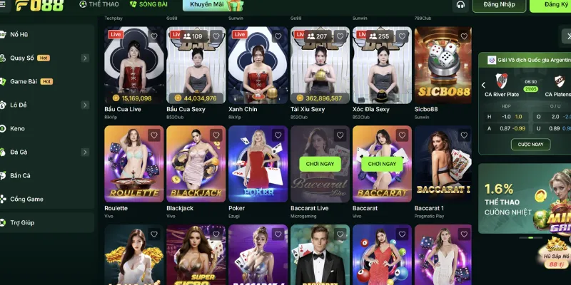 Game bài trực tuyến Casino
